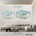 thumbnail image 3 of Elephant Stock Undersea Turtle Wall Art - Horizontal Multi Panel Canvas - Living Room Wall Decor - Animal Multi Panel - Blue And Beige Decor By Danhui Nai - 84" x 54", 3 of 4