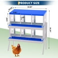 thumbnail image 6 of Chicken Nesting Boxes, 6 Compartment Metal Chicken Egg Laying Box with Lid Cover and Stand for Hens/Ducks, Easy Egg Collection Hen Roosting and Coop Use, Blue, 6 of 7