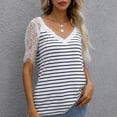 thumbnail image 5 of LEEYNEER Women‘s Summer Tops Color Block Tunics Casual Long/Short Sleeve T Shirt Camo Striped Blouse Tops Black S, 5 of 6