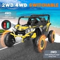 thumbnail image 6 of VIBESPARK 24V Ride on Car for Kids, 2WD/4WD Switchable Ride on Car with Remote Control, 2 Seater Ride on Toys, UTV, Bluetooth, Music, LED Lights, Storage Space, 6 of 9