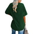 thumbnail image 2 of Langwyqu Women's Oversized T Shirts Tees Half Sleeve V Neck Comfy Tops, 2 of 5