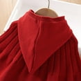 thumbnail image 6 of Chbgutlmr Baby Girls Clothes Toddler Cloaks Kids Ruched Knit Hooded Cloak Solid Color Bowknot Cute Tops, 6 of 8
