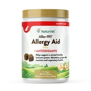 NaturVet Aller-911 Allergy Aid Plus Antioxidants 180 Soft Chews Supports Immune System, Skin Moisture & Respiratory Health Enhanced with Omegas, DHA & EPA 180ct Soft Chew - for Dogs & Cats