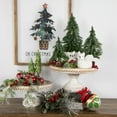 thumbnail image 2 of Northlight 1.15 FT Frosted Icy Pine Tree with Jute Base Christmas Tree, Unlit, 2 of 6