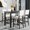 Espresso+Beige, variant on 5-Piece Dining Table Set, Mid-Century Modern Counter Height Wooden Table with 4 Cushioned Chairs for Home Apartment, Padded Seats & Backrests, Espresso Beige