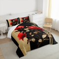 thumbnail image 3 of Feelyou Romantic Rose Women Bedding Comforter Set, Couple Anniversary Twin Comforter Sets, Modern Fashion Abstract Reversible Bedding Set, Microfiber Bedroom Decor, 2pcs, 3 of 8
