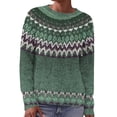 thumbnail image 5 of Fair Isle Knit Sweater for Women Lightweight Slim Fit Pullover Fall Winter Cute Casual Fashion Tops XL, 5 of 7