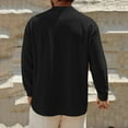 thumbnail image 6 of biudgviw Men's Linen Shirts Casual Button V Neck Long Sleeve Tops Lightweight Loose Vacation Beach T-Shirts Spring Summer Clothes, 6 of 6