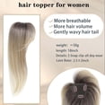 thumbnail image 4 of Eqslft Hair Topper 18 inch Toppers Hair pieces for Women with Thinning hair, Comfortable Base Hairtopper Clip in Bangs,360 3D Topper, 4 of 5