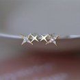 thumbnail image 2 of Stunning Double Star Stud Earrings with Zircon Inlay - 18K Gold Plated for Women's Proposal and Engagement Parties - Perfect Gift Idea, 2 of 4