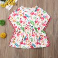 thumbnail image 2 of Filles Maillots de Bain Sans Manches Cover-up Pompon Imprimé Floral Vêtements Robe, 2 of 6