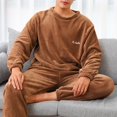 thumbnail image 6 of Women's Pajama Sets Long Sleeve Sleepwear Loungewear Warm Suit For Winter Coral Velvet 2025 New Thickened Plus Velvet Large Size Casual Wearable Home Clothes Plus Size Womens Clothing, 6 of 9