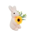 thumbnail image 2 of Adorno de conejo de Pascua, escultura de conejo artificial de pie con musgo verde, decoración de jardín, regalos de fiesta, decoración de mesa y hogar, adornos de conejo de PVC., 2 of 9