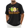 thumbnail image 4 of Camisa Casual de Cuello de la Tripulación de la Impresión de Pascua de Manga Corta de Verano Top Ligero de Poliéster para los Hombres, Camiseta de Manga Corta para el Uso Diario de Primavera Verano, 4 of 9