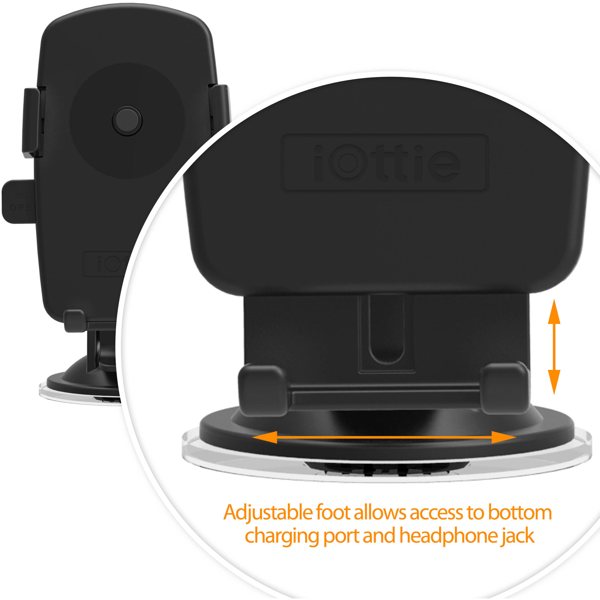 iOttie Easy One Touch Windshield Dashboard Car Mount Holder for iPhone 7/6s/6, Galaxy S8/S7- Retail Packaging- Black - image 4 of 6