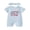 Blue, variant on Newborn Baby Girls Boys My First 4th of July Outfits Baby Boy Girl Independent Day Summer Clothes Ribbed Romper Patriot Letter Star Embroidery Short Sleeve Jumpsuit Playsuit Headband