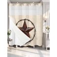 thumbnail image 4 of Texas Star Farmhouse No Hook Shower Curtain Waterproof, Bathroom Curtains with Snap in Liners and See Through Top Window, Western Country Stars Retro Hotel Style Bathtub Curtains Shower 72"Wx72"L, 4 of 8
