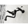 thumbnail image 3 of Kingston Brass KS1210BPL Bel-Air Double-Handle Wall Mount Bathroom Faucet, Matte Black, 3 of 8