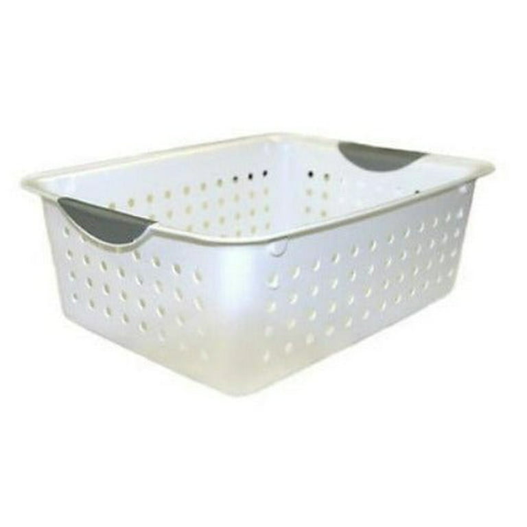 Sterilite 16248006 Medium Ultra Plastic Storage Organizer Basket White (24 Pack)