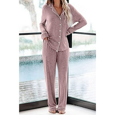 

Foraging dimple Women s Pajama Sets Long Sleeve Button Down Sleepwear Nightwear Soft Pjs Lounge Sets