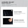 thumbnail image 4 of Ywen Woven Dining Chairs Set of 2, Velvet Upholstered Dining Chairs with Gold Metal Legs, Modern Accent Chairs for Living Room, Dining Room, Kitchen (Black), 4 of 9