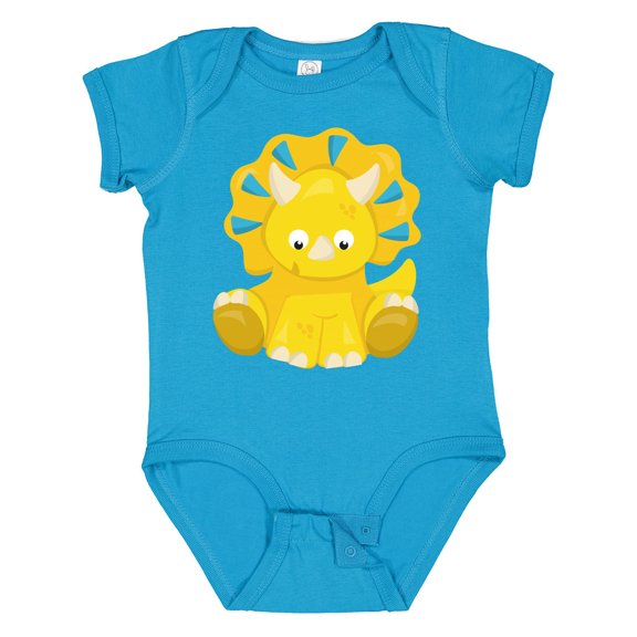 Inktastic Cute Dinosaur, Baby Dinosaur, Dino, Triceratops Boys or Girls Baby Bodysuit