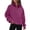 Purple Pink, variant on Satingcolo Half Zip Pullover Women Fall 2026 Oversized Stand Collar Cropped Sweatshirt Casual Quarter Zipper Hoodies,Khaki 2XL