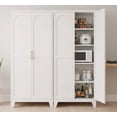 thumbnail image 7 of AISWORD 71" Tall Metal Storage Cabinet with Adjustable Shelves, 2 Doors Steel Cabinet for Office, Garage, Utility Room, Kitchen Storage, White, 7 of 7