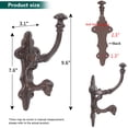 thumbnail image 3 of Sungmor Hooks de Pared de Hierro Fundido Resistente, Perchero Vintage Marrón para Llaves, Sombreros y Bolsas - Hooks de Granja Montado en la Pared, 3 of 8