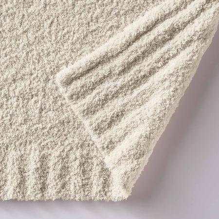 BETTER HOMES & GARDENS COZY KNIT BLANKET, BEIGE, FULL/QUEEN