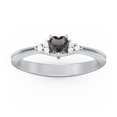thumbnail image 2 of Birthstone Heart Ring with Shoulder Accents - Smokey Quartz (June), 2 of 4
