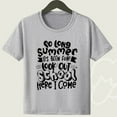 thumbnail image 2 of Bxsruta Kids' Casual Short Sleeve Letter Printed T-Shirt for School Season, Soft Breathable Polyester Round Neck Top for Spring and Summer, 2 of 4