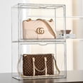 thumbnail image 4 of Estante de almacenamiento y organización de bolsas, compartimento para perfumes, vitrina para el hogar, a prueba de polvo, transparente, de lujo, famosa caja de almacenamiento de bolsas, 4 of 6