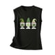 thumbnail image 2 of Gibobby Camiseta sin mangas con cuello en T, camiseta informal para mujer, camiseta sin mangas, chaleco, blusa informal, camisetas sin mangas con estampado redondo para mujer(Negro,XG), 2 of 5