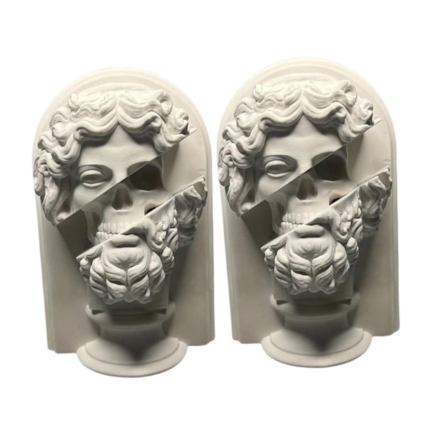 Figura de yeso Estatua griega Boceto Práctica Colección de arte DIY Estatua de dios griego 2 piezas