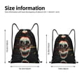 thumbnail image 4 of Drawstring Backpack - Glitch Screaming Skull Splash Proof Small Drawstring Gym Bag for Women Men, Cinch Sports String Bag Backpack for Travel Swimming Beach, 4 of 8