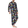 thumbnail image 2 of Honeii Gnome With Mushroom Pattern Mens Pajamas Set,2pcs Men's Lounge Long Sleeve Sleep Shirt and Pajama Bottoms Sleepwear Set,Mens Pjs Sets-XX-Large, 2 of 7