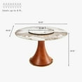 thumbnail image 2 of POVISON 59''Modern Round Dining Table with Lazy Susan for 6-8, Glossy Sintered Stone Tabletop, Solid Wood Base, 2 of 11