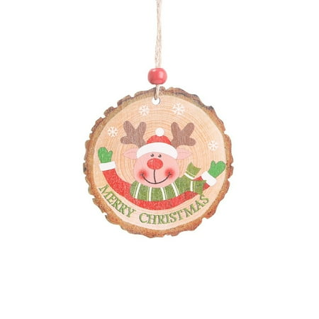 

Veki Painted Pendant Wooden Round Creative Christmas Decorative Decoration & Hangs Trim A Home Ornament Hooks