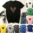 thumbnail image 4 of Inleife Summer Tops Short Sleeve New Fashion Women's Top Short Sleeve Casual Love Leopard Printed Loose T-shirt, 4 of 4