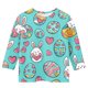 thumbnail image 5 of Blusas y camisas de cuello redondo y manga larga para niños, blusas/camisas de poliéster con estampado de corazones, mangas 3/4 y cuello redondo, elegantes e informales., 5 of 5