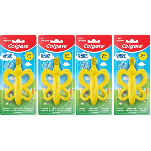 Cepillo de Dientes y Mordedor para Bebé Colgate, Libre de BPA, de Silicona Suave