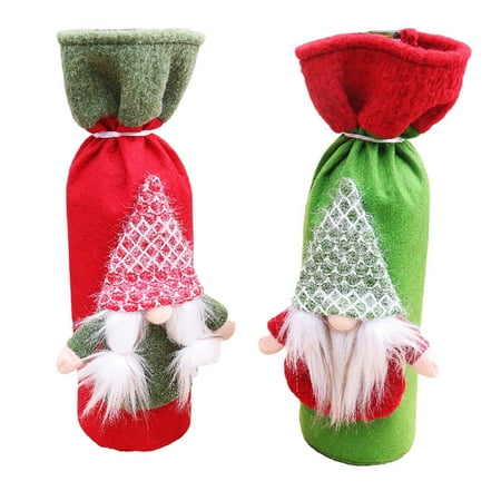 

2pcs Christmas Bottle Bags Rudolph Bottle Covers Lovely Christmas Wine Bags