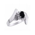 thumbnail image 4 of Rylos Floral Designer Ring with 6X4MM Oval Gemstone & Sparkling Diamonds in Sterling Silver- Birthstone Cabochon Onyx Jewelry Size 10, 4 of 7