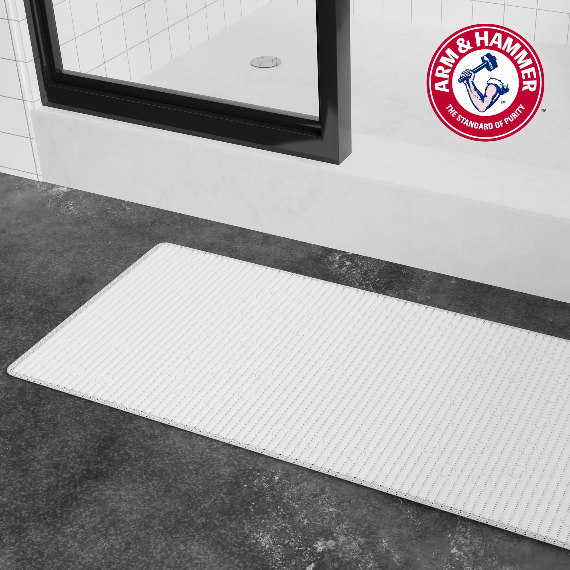 Arm & Hammer™ Performance Foam Shower Tub Mat, 17x40, White