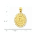 thumbnail image 2 of 14k Yellow Gold Solid Satin Polished Capricorn Zodiac Oval Pendant - Measures 27.5x17.3mm, 2 of 2