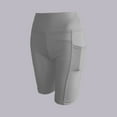 thumbnail image 2 of Likimi Yoga Shorts For Women High Waist Workout Solid Color Stretchable Shorts With Pockets Grey Size 2Xl, 2 of 4
