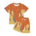 thumbnail image 3 of YuYuBao Toddler Girls Outfits Sets Short Sleeve ice cream print tshirts with shorts Playwear Comfortable Kids Girls Summer Autumn Dailywear Sets, 7-8 Years, 3 of 3