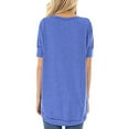 SHIBEVER Tops for Women Casual Crew Neck Short Sleeve Tee Loose Blue