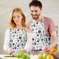 thumbnail image 3 of White Vegetable Pattern Apron-Garden Aprons for Women with Pockets-Cotton Linen Waterproof Kitchen Cooking Gardening Aprons Adjustable for Kitchen,Cooking,BBQ and Salon 33x27 Inch, 3 of 7
